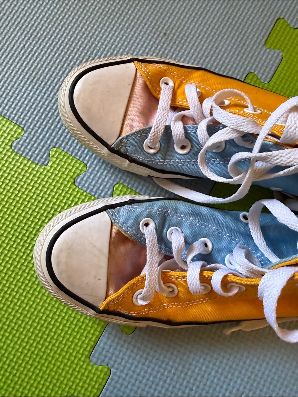 Converse custom pastel color block high tops - Picture 3 of 10
